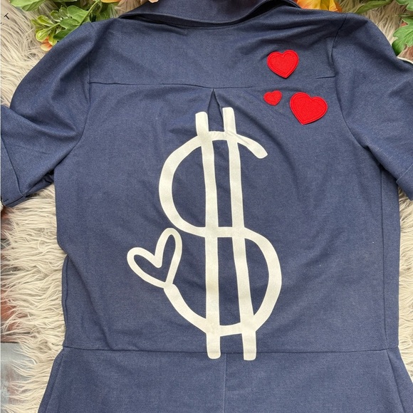 Weissman Navy Patch Jumpsuit – “Girlz Love” Retro Dance Coverall - Picture 6 of 11